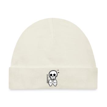 comic piraten totenschädel - Baby Premium Organic Mütze - Naturweiß - Vorne