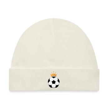 Fussball König Logo - Baby Premium Organic Mütze - Naturweiß - Vorne