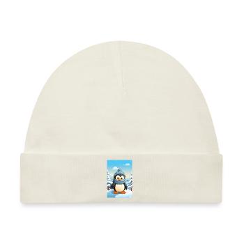 Pinguin im Winterwonderland - Baby Premium Organic Mütze - Naturweiß - Vorne