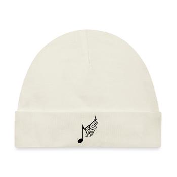 Musikalische Notenflügel - originelle Geschenkidee - Baby Premium Organic Mütze - Naturweiß - Vorne