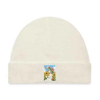 anime, mädchen, sonnenblumen, otaku - Baby Premium Organic Mütze - Naturweiß - Vorne