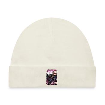 Paris Fashion Flair – Eiffelturm Chic - Baby Premium Organic Mütze - Naturweiß - Vorne