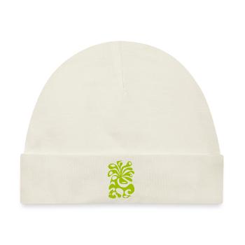 psychedelic BLOSSOM space green peacock 60s planet - Baby Premium Organic Mütze - Naturweiß - Vorne