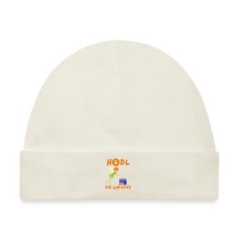 Krypto HODL die Waldfee BTC Bitcoin - Baby Premium Organic Mütze - Naturweiß - Vorne