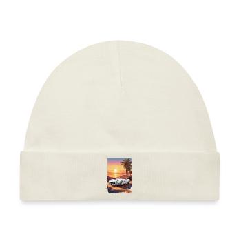 Oldtimer Sonnenuntergang - Baby Premium Organic Mütze - Naturweiß - Vorne