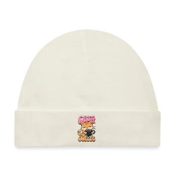Katze Kaffee Katzenliebhaber Kaffeeliebhaber - Baby Premium Organic Mütze - Naturweiß - Vorne