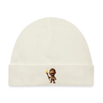 Caveman #lovely toons - Baby Premium Organic Mütze - Naturweiß - Vorne