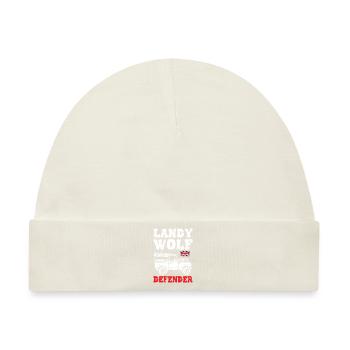 Landy Wolf Defender - Baby Premium Organic Mütze - Naturweiß - Vorne