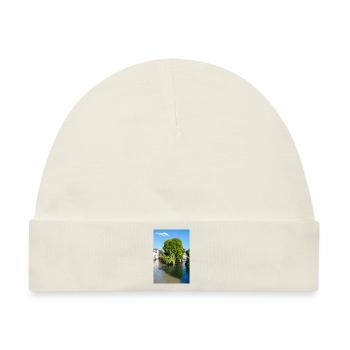 Stadtbild von Esslingen am Neckar von der Agnesbrücke aus - Baby Premium Organic Mütze - Naturweiß - Vorne