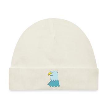 adler türkis - Baby Premium Organic Mütze - Naturweiß - Vorne