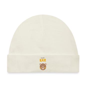 Kuschelbär gelb orange KinderDeko Kinderzimmer - Baby Premium Organic Mütze - Naturweiß - Vorne