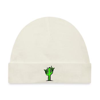 Kaktus Pflanze Heavy Metal Hard Rock Fun Handgeste - Baby Premium Organic Mütze - Naturweiß - Vorne