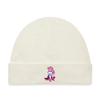 8bit sk8er grl - Baby Premium Organic Mütze - Naturweiß - Vorne