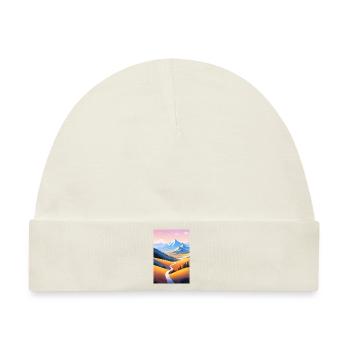 Panoramablick: Bergpfad ins Abendr - Baby Premium Organic Mütze - Naturweiß - Vorne