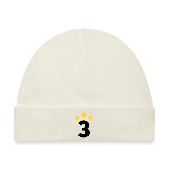 3 Jahre Stern - Geschenk zum 3. Jahrestag - Baby Premium Organic Mütze - Naturweiß - Vorne