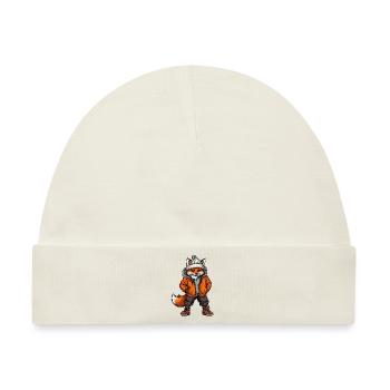 Fuchs Lustig Winter - Baby Premium Organic Mütze - Naturweiß - Vorne