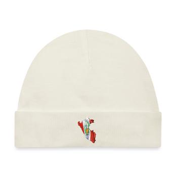Peru Flagge in der Peru Landkarte - Baby Premium Organic Mütze - Naturweiß - Vorne