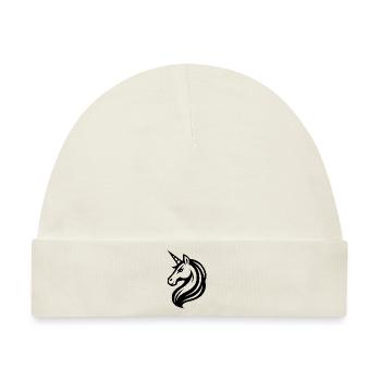 Spirit of the Unicorn – Modern Line Art - Baby Premium Organic Mütze - Naturweiß - Vorne