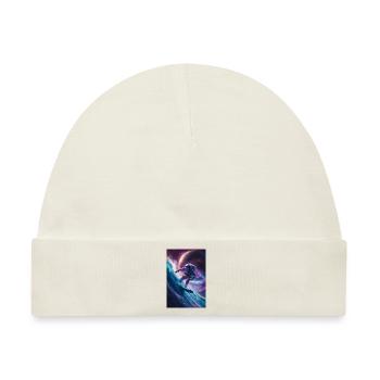 Galaktischer surfender Astronaut - Baby Premium Organic Mütze - Naturweiß - Vorne