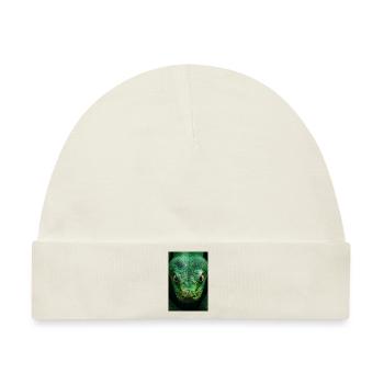 Hypnotischer grüner Schlangenblick - Baby Premium Organic Mütze - Naturweiß - Vorne
