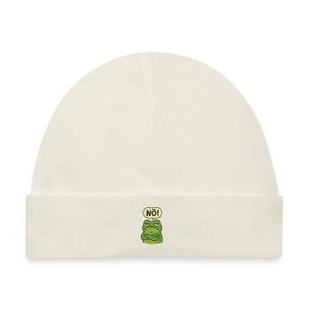 Statement Nö Frosch Einfach Nein - Baby Premium Organic Mütze - Naturweiß - Vorne