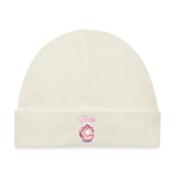 Perle im Rosenmuschel - Baby Premium Organic Mütze - Naturweiß - Vorne