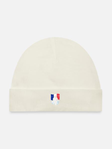 Frankreich Flagge im Weltraum Astronaut Mond - Baby Premium Organic Mütze - Naturweiß