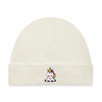 Ich hasse Menschen Süßes Einhorn Böser Blick - Baby Premium Organic Mütze - Naturweiß - Vorne