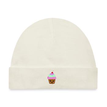 Muffin mit rosa Wangen - Baby Premium Organic Mütze - Naturweiß - Vorne