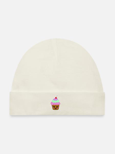 Muffin mit rosa Wangen - Baby Premium Organic Mütze - Naturweiß