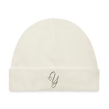 Buchstabe Y Ypsilon Buchstabe-Y Kalligrafie - Baby Premium Organic Mütze - Naturweiß - Vorne