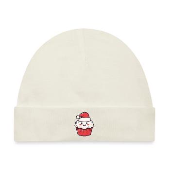 Muffin Kuchen Backen Weihnachten - Baby Premium Organic Mütze - Naturweiß - Vorne