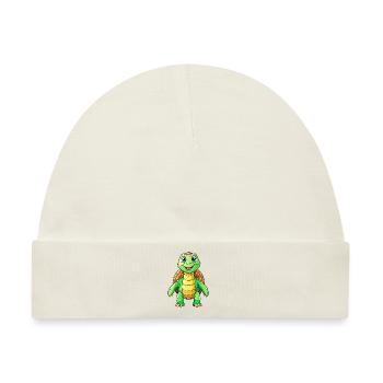 Mega süße Schildkröte - Baby Premium Organic Mütze - Naturweiß - Vorne