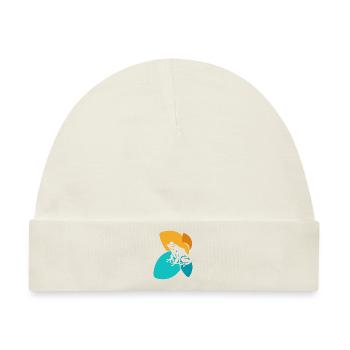 Amphibie Teich Frosch - Baby Premium Organic Mütze - Naturweiß - Vorne