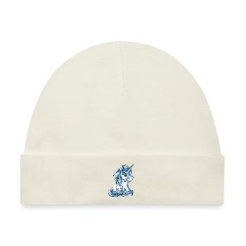 Eisiges Schnee Einhorn fantasy Illustration - Baby Premium Organic Mütze - Naturweiß - Vorne