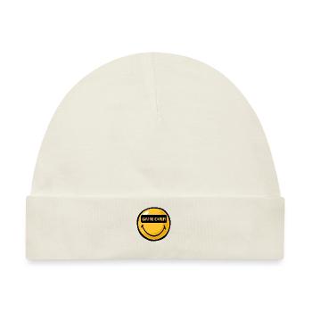 Smiley Game Over - Baby Premium Organic Mütze - Naturweiß - Vorne