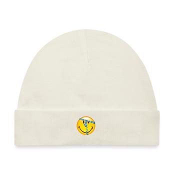 Smiley Glossy Tie - Baby Premium Organic Mütze - Naturweiß - Vorne