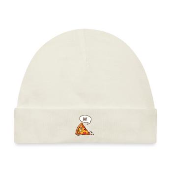 Pizza Pizzaschnitte Pizzastück - Baby Premium Organic Mütze - Naturweiß - Vorne