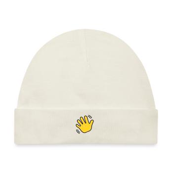 Emoji winken Skizze Farbe - Baby Premium Organic Mütze - Naturweiß - Vorne