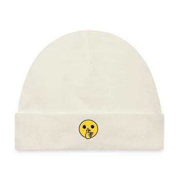 Emoji Leise Skizze Farbe - Baby Premium Organic Mütze - Naturweiß - Vorne