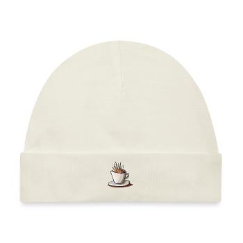 Kaffee Illustration Geschenkidee für Kaffeetrinker - Baby Premium Organic Mütze - Naturweiß - Vorne