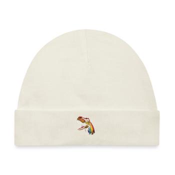 Regenbogen-Hals Tyrannosaurus - Baby Premium Organic Mütze - Naturweiß - Vorne