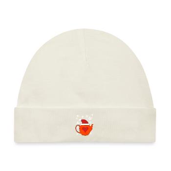 Winterzeit Tee Schnee Teekanne Getränk Weihnachten - Baby Premium Organic Mütze - Naturweiß - Vorne