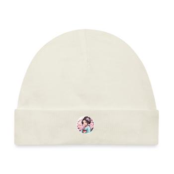 Japanerin im Kimono - Japan - Manga - Baby Premium Organic Mütze - Naturweiß - Vorne