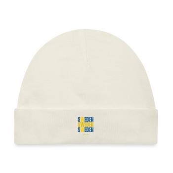 Flagge von Schweden, schwedischer Stolz - Baby Premium Organic Mütze - Naturweiß - Vorne