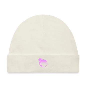 Palmen Insel Bäume Strand Streifen Meer Reise Pink - Baby Premium Organic Mütze - Naturweiß - Vorne