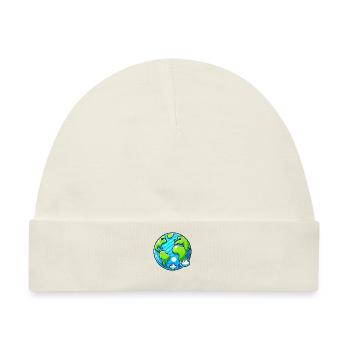 erde planet - Baby Premium Organic Mütze - Naturweiß - Vorne