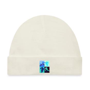 Eishockey, Hockey, Graffi, bunt, stencil - Baby Premium Organic Mütze - Naturweiß - Vorne