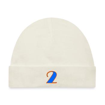 2. 2 JAHRE. 2. JUBILÄUM. GEBURTSTAG 2 JAHRE. 2 - Baby Premium Organic Mütze - Naturweiß - Vorne