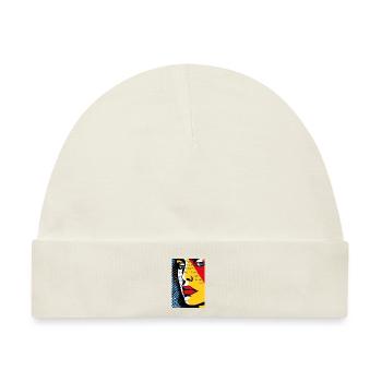 Komisches Pop-Art-Retro-verstecktes trauriges - Baby Premium Organic Mütze - Naturweiß - Vorne